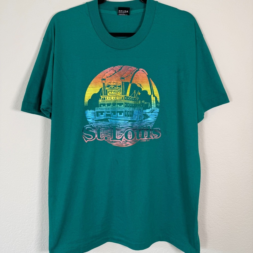 Vintage 80s, St. Louis, Riverboat, Graphic Tee, Screen Stars, Made in USA